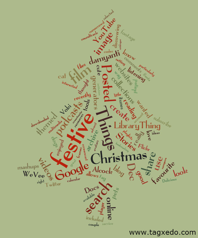 Tagxedo word cloud of festive24things